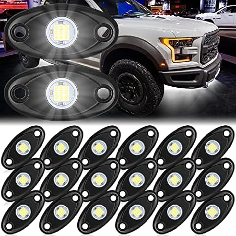 Treela 20 Pods Rock Lights Pure LED Lights for Car SUV Ambient Underglow Lights Waterproof Neon Trail Rig Lamp Lighting for Truck Motorcycle ATV UTV (White) Cover