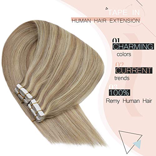 image for Sunny Hair Sunny Ash Blonde Highlight Extensions Tape in,20inch #18/61
