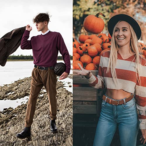 AWAYTR Elastic Braided Belt for Women - Unisex Stretch Woven Fabric Belt for Jeans4