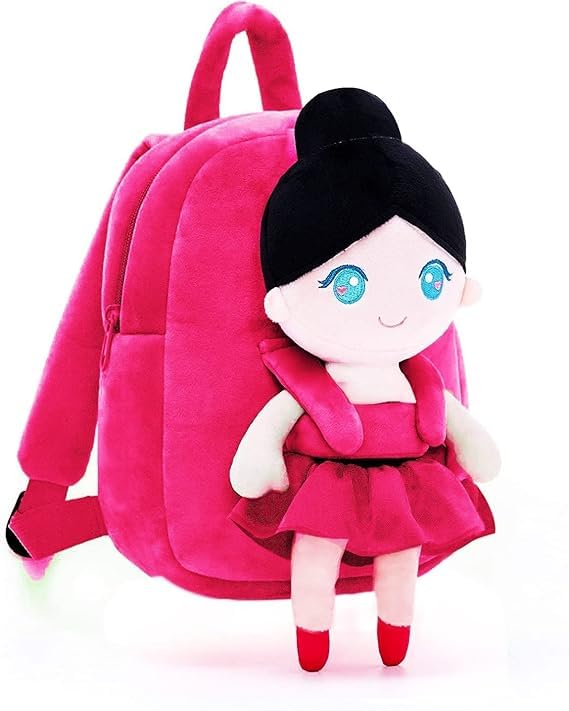 Image of Frantic Kids Velvet School Bag soft plush standard Cute Backpack Baby Girl Preschool Mini Travel Bags Ideal for Baby Girl & Baby Boy & Toddlers Picnic Carry Travelling Bags (2-5 Years)