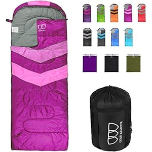 Gold Armour Sleeping Bags for Adults Kids Boys Girls Backpacking Hiking Camping, Cold Warm Weather 4 Seasons, Indoor Outdoor Use, Lightweight & Waterproof, Right Zipper