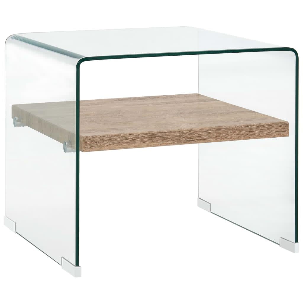 Mesa de café transparente, 50 x 50 x 45 cm, de cristal templado, mesa auxiliar, mesas de salón, mesas de salón, para un ambiente acogedor