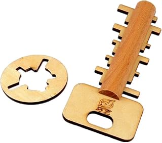 MOOKEENONE 156*64mmI Q Test Toys Intelligence Development Game Burr Puzzle Unlock Key Magic Trick
