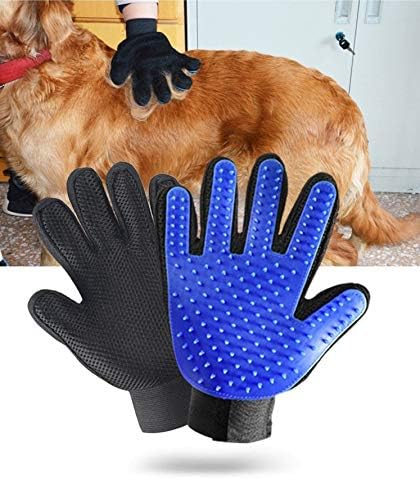 YUTIRITI 1 PC Pet Grooming Glove Gentle Deshedding Efficient Pet Hair Remover Perfect for Dog & Cat with Long & Short Fur - Blue