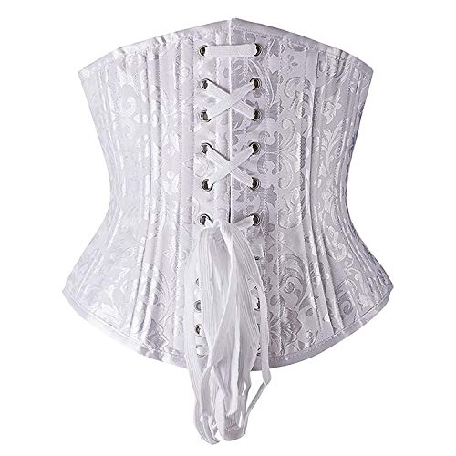 Image of Women Heavy Spiral 26 Steel Boned Underbust Corset Satin Heavy Duty Waist Training Shaper Cincher