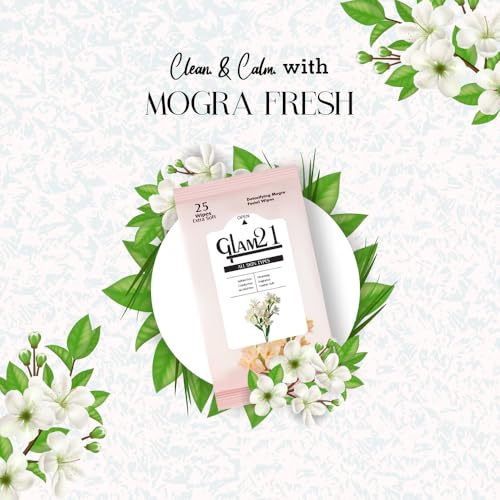 Image of Glam21 Facial Wipes | Super-Soft, Moisturizing & Refreshing | Effectively Cleans Dust, Dirt & Impurities | Gentle Daily Use Makeup Wipes | Pack of 25 PCS- Mogra