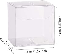 BENECREAT 60 db átlátszó kocka ajándékdoboz 4x4x4 cm esküvői bonbonhoz 2