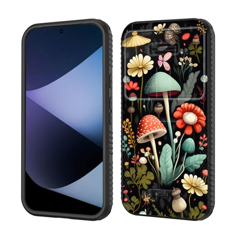 wiaekosef for Pixel 9/9 Pro Case Built in Slide Camera Lens Cover,Heavy Duty Shockproof Protection Dual Layer Case for Goolge Pixel 9/ Pixel 9 Pro 6.3 inch 2024,Mushroom Forest - image 1