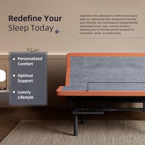 Image of ESHINE Adjustable Bed Frame Queen with Smart APP & Pillow-tilt