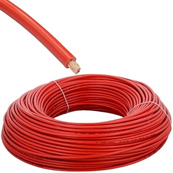 Mabron Copper Wires 10mm for Domestic and Industrial Electric Connections up to 1500 watts 5 Meter (Red Color)