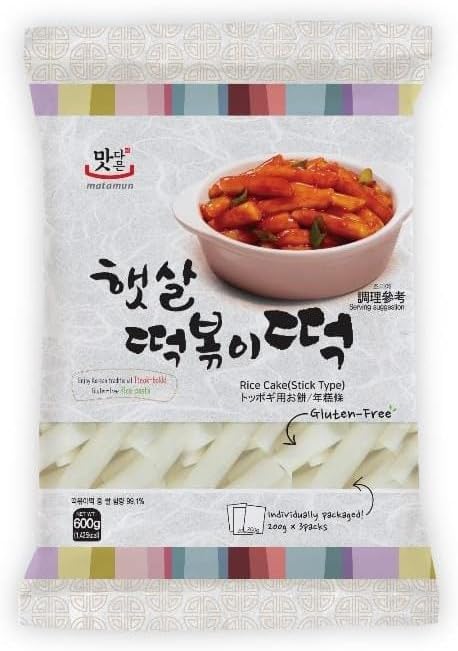 Matamun Instant Rice Cake -Stick Type 600g (3 x 200g) Pack, Non-Frozen, The Prodcut of Korea (Imported)