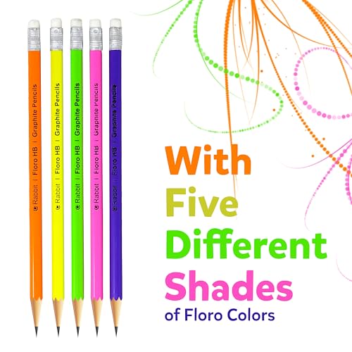 Image of Floro Graphite (100) | Super Fun Unicorn & Space Cartoon Theme Dark Lead Pencils for Kids | HB Writing Pencils for Girls & Boys | School & Return Gift Stationery.