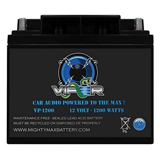 Mighty Max Battery Viper by Mighty Max Battery VP-1200-12 Volt 50 AH, Nut and Bolt (NB) Terminal, 1200 Watt Car Audio High Current Power Cell Battery