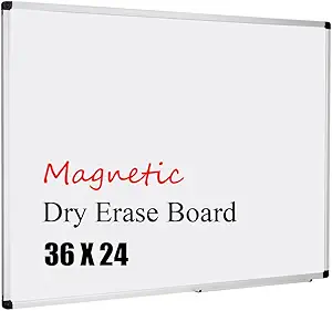 XBoard Magnetic 36x24-Inch Dry Erase Aluminum Framed Whiteboard with Detachable Marker Tray