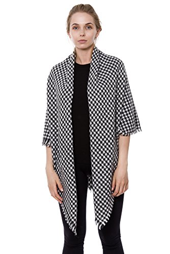 BYOS Womens Chunky Plaid Tartan Checked Soft Brushed Scarf Wrap Tassel Trims2