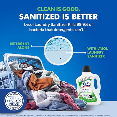 Lysol Tough Odor Eliminator Laundry Sanitizer Additive, Sanitizing Liquid for Gym Clothes and Activewear, 0% Bleach, Eliminates Odor Causing Bacteria, 90oz image 4