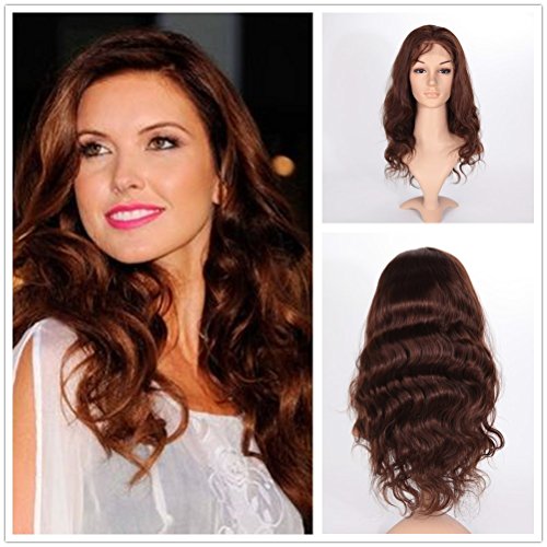 Wigsroyal Human Hair Whole Lace Wigs With Bleached Knots 100% Indian Remy Body Wave Real Hair Extension 4/30# highlights 16" Small Cap Size