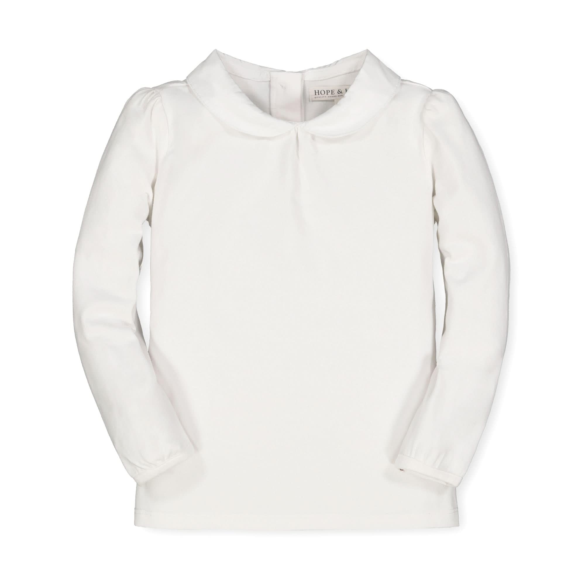 Hope &amp; Henry Girls' Peter Pan Mix Media Top