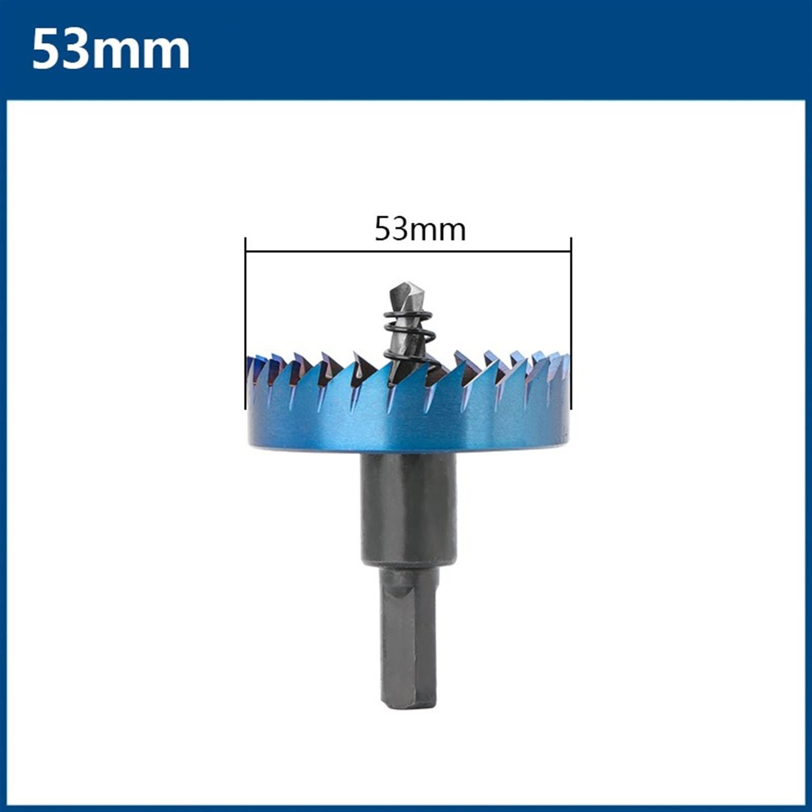 Hole Saw Drill Steel Hole Opener Cutter Blue Coated Core Drill Bit for Metal Drilling Tool 1Pcs(53mm)