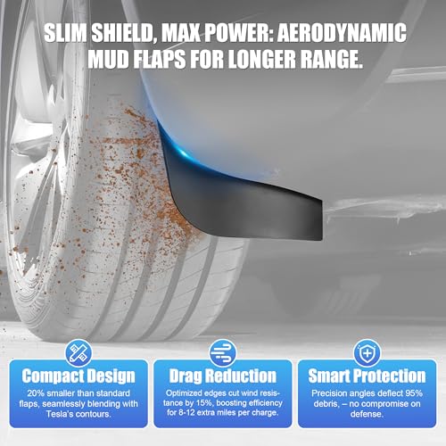 Image of frani Upgraded Integrated Mud Flaps Designed for Tesla Model Y Juniper 2025-2026,All Weather Guards, No Drilling /Tape Required(Set of 4)