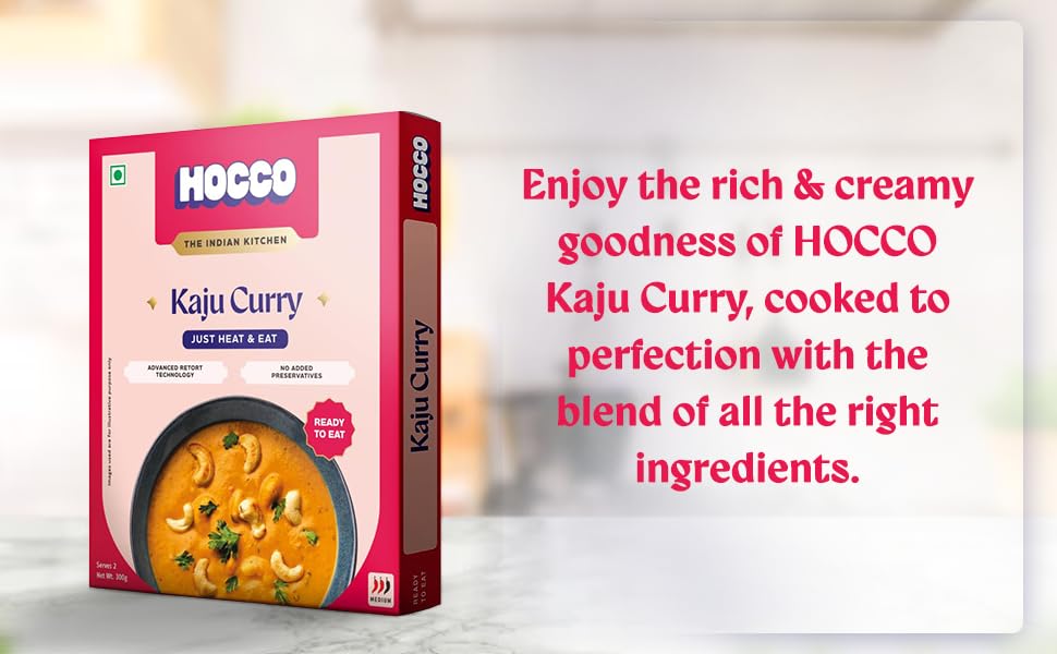 HOCCO Kaju Curry Ready to Eat | Just Heat and Eat | Pure Veg Indian Food | No Added Preservative & Colours | Meal Ready in 5 Minutes | Microwave-Able Serve 2 300gm (Kaju Curry-Pack of 1) - Image 4 thumbnail
