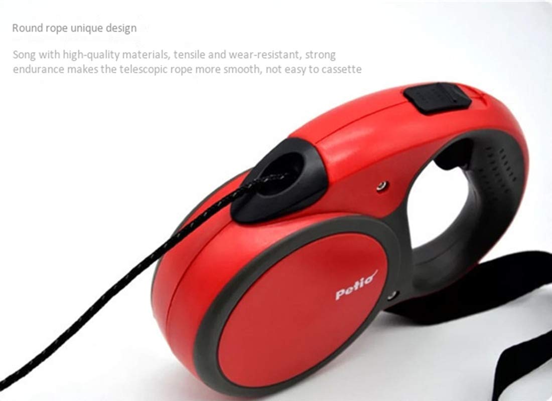 Chien Escamotable Extra-Robuste pour Petits et Moyens Chiens Système de Verrouillage de Frein Enchevêtrement a 360 °Laisse de 5 M pour Promener Son Chien