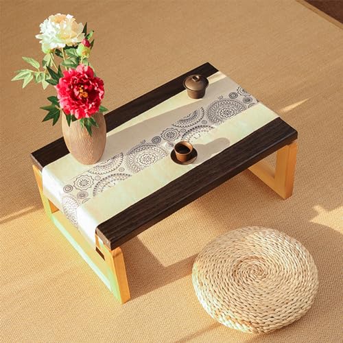 Table basse japonaise pliable bois massif table pliante portable 70 cm