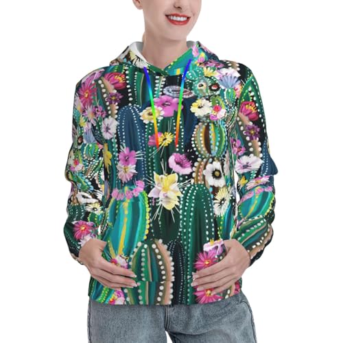 Sweat à capuche tendance fini les pulls rêches, optez pour la douceur du cactus fleuri ajusté