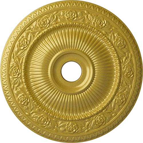 Ekena Millwork CM24LO1RGS Logan Ceiling Medallion, 24-1/4" x 3-7/8" x 2", Rich Gold