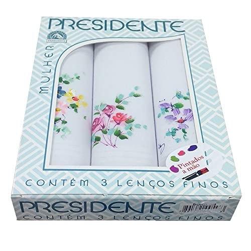 Caixa de Lenço Feminino Pintado a Mão Presidente P137