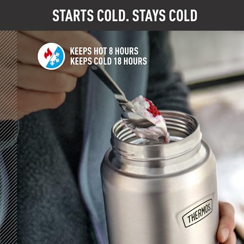 Image of THERMOS ICON Stainless Steel Food Jar with Spoon, 12 Ounce, Light Blue