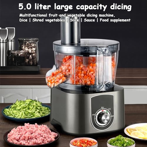 LYFDPN Kommerzieller Gemüsewürfelschneider, 2-in-1-Elektro-Gemüseschneider, Schredder, Frühlingszwiebel-Kreisschneider, multifunktionale Küchenmaschine (Grey) 9 LYFDPN Kommerzieller Gemüsewürfelschneider, 2-in-1-Elektro-Gemüseschneider, Schredder, Frühlingszwiebel-Kreisschneider, multifunktionale Küchenmaschine (Grey)