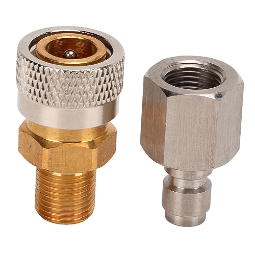 Klanata Stainless Steel 1/8 BSPP Quick Connector Female Socket Coupler Accessories Compatible with Paintball and PCP Air Gun Gas Cylinder Charging, CNC Machined Threaded Fitting - 1/8