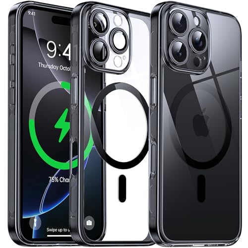 Coque MagSafe iPhone 16 Pro Max Antichoc avec Protection Caméra Noir Rigide