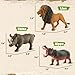 Zippytots 6PCS Safari Animal Figure Toys for Kids 3-5 Realistic Plastic Jungle Animal Figurines African Wildlife Learning Toys for Kids Boys Girls Toddlers