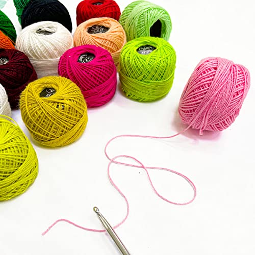 kit de Croche Completo Cabo Soft Emborrachado 16 Linhas Coloridas que nao desbotam