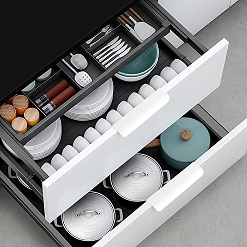 HY HUIJUN Verdeckte griffe für Küchenschränke,2 Stück Schrankgriffe Aluminium Helles Weiß,Unsichtbar Küchengriffe Türgriff Schubladengriff Griffe für Kleiderschrank Schlafzimmer