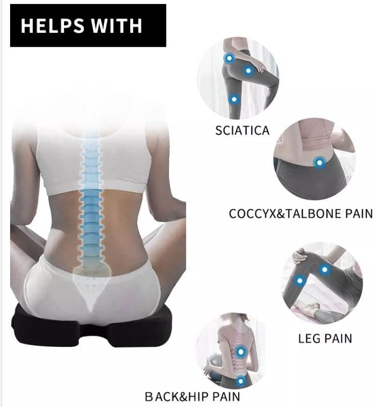 Miniatura 4 de Cojín ortopédico de espuma viscoelástica para asiento de automóvil, silla de oficina, silla de juegos, asiento de barco, cojín de coxis, almohada de