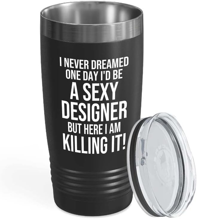 Interior Designer Black Edition Ringneck Tumbler 20oz - I'd Be A Sexy Designer - Interior Decorator Builder Arranger Organizer Home House Office Room Homestyler Artificer Aesthetician