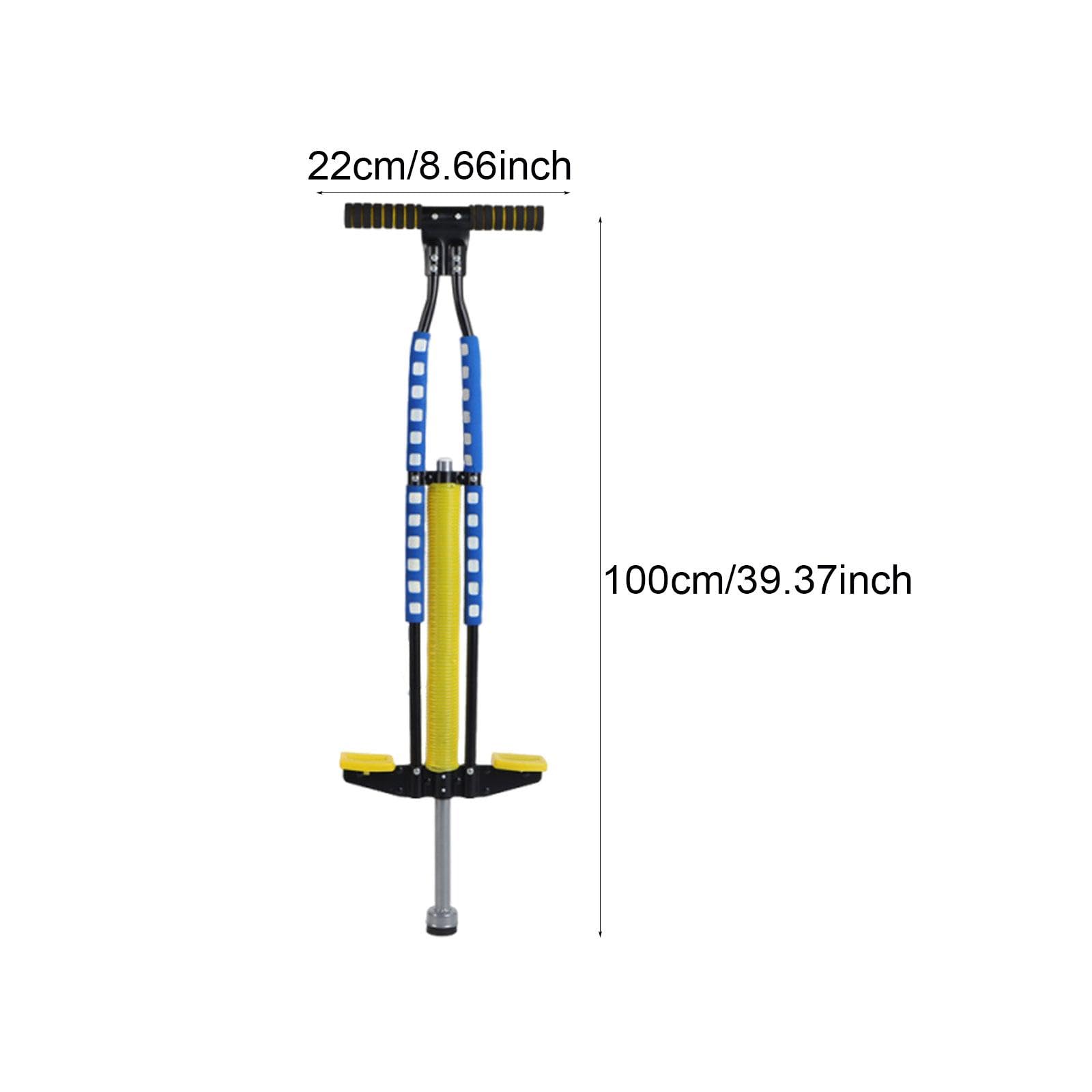 Gralara Pogo Rod pour Enfants, Jouet, Bâton D'exercice avec Poignée Ergonomique, Ressort En Acier Inoxydable et Base Antidérapante, Bleu