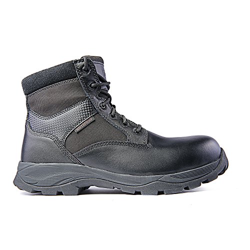 Men’s Tactical Waterproof Composite Toe Boots Max Pro Mid 6” with Zipper - Oil & Slip Resistant Black Leather Boots4