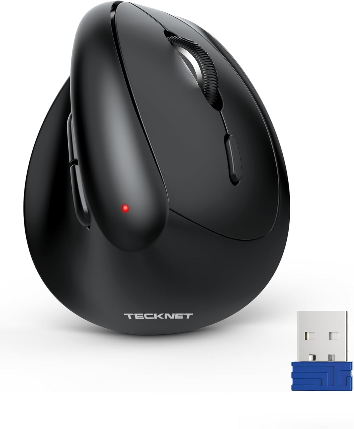 TECKNET Vertical Wireless Mouse, Ergonomic Mouse for Small Hands, 4800DPI, 5 Adjustable DPI Levels, 6 Buttons, 2.4GHz Silent Optical Wireless Mouse for Laptop, Computer, PC, Mac