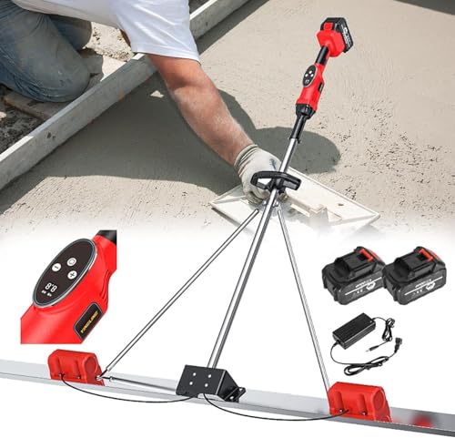 Hrxllb Macchina elettrica vibrante per calcestruzzo con tavola da 150/180/200 cm, kit di vibrazione per massetto in calcestruzzo con doppio motore brushless, strumento per la lavorazione del