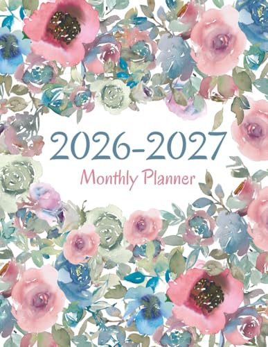2026-2027 Monthly Planner: 2 Year Calendar January 2026 To December 2027 | Floral Cover
