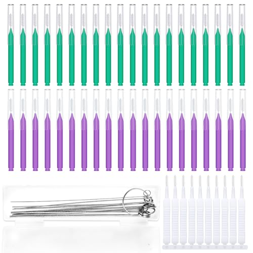 Image of 60pcs Shower Head Cleaner Tools Kit, 2 Designs Shower Head Cleaning Brushes Multi-Size Showerhead Anti-Clogging Cleaner Picks for Bathroom Small Hole Nozzle Gaps Slot (Purple, Green, White)