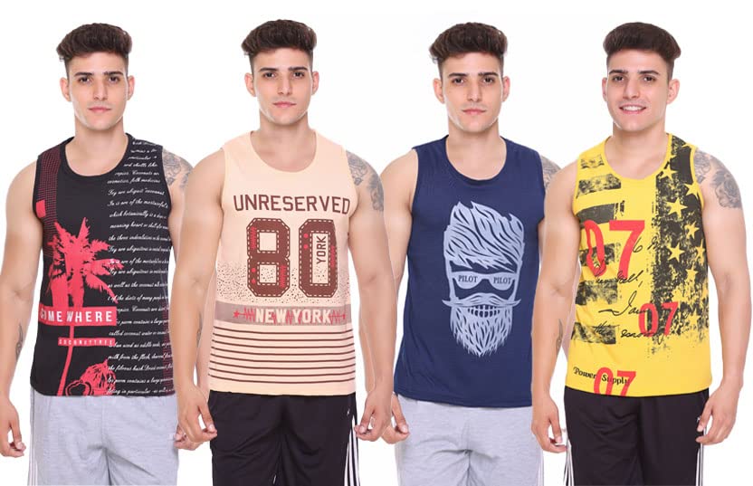 tollfree Sleeveless Vest for Men | Tank Top Sando | Workout Tshirts | Sports Vest | Running Tops | Gym Vest for Men |(Pack of 4)-picture-18