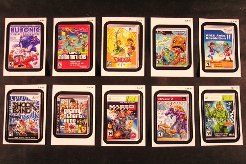 Wacky Packages 2012 Topps Series 9 - Set completo di 10 adesivi Lame Games