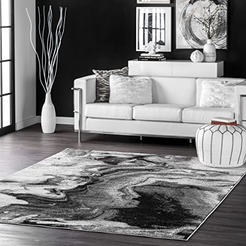 nuLOOM Remona Modern Abstract Area Rug, 8x10, Grey