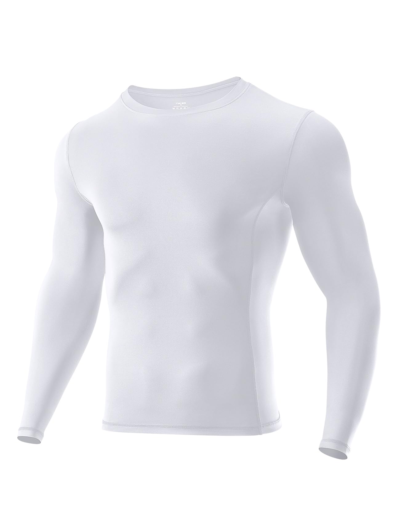 Niksa Kompressionsshirt Herren Langarm, Sportshirt Männer Atmungsaktiv & Schweißableitend, Funktionsshirt für Fitness, Laufen, Gym, Training (1er/2er Pack)