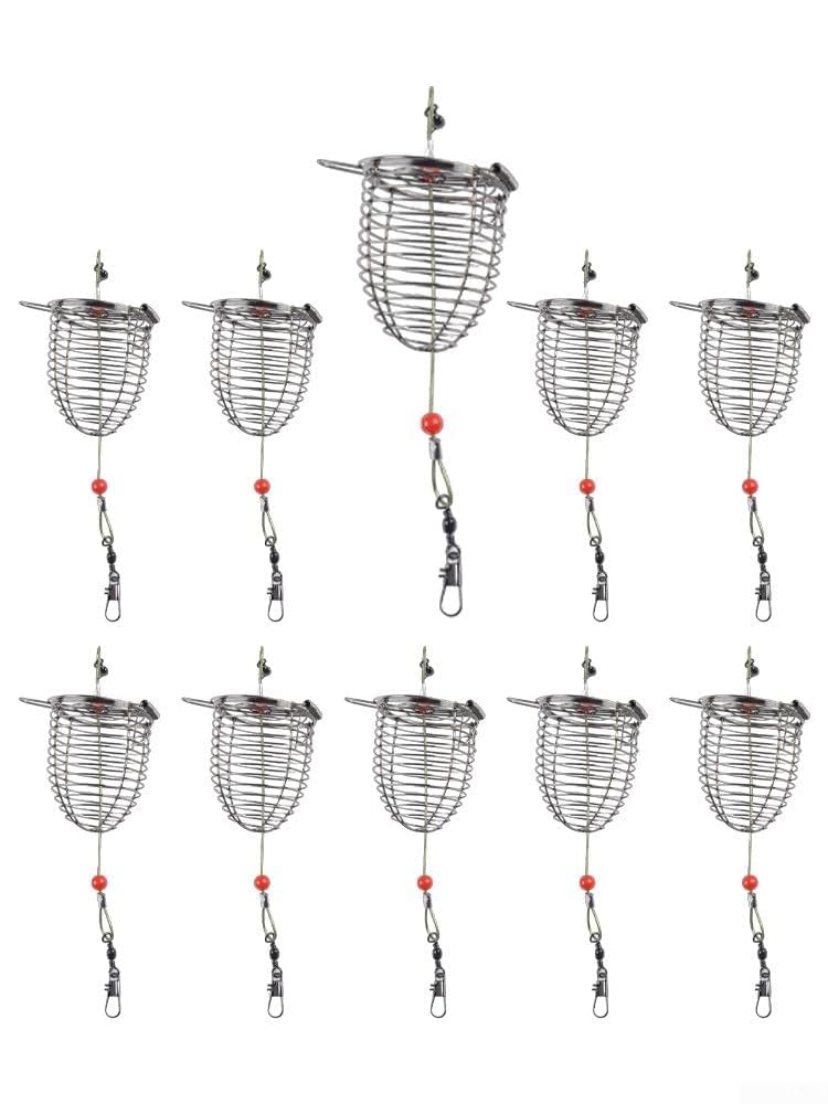 Juego de 10 soportes de cebo de alambre de metal para señuelos